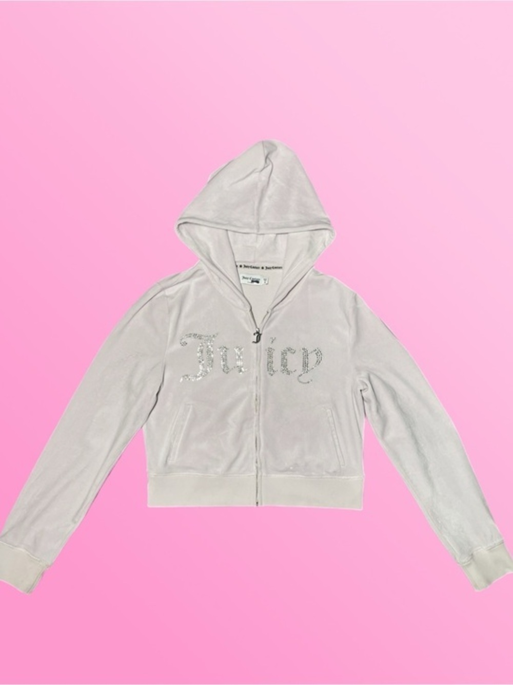 Y2K Juicy Coture Rhinestone Full-Zip Hoodie